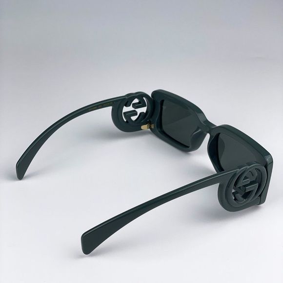 Gucci GG1325S 003 Sunglasses Grey Smoke Grey Rectangle Unisex - Picture 6 of 12